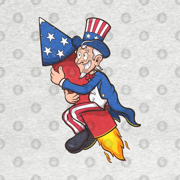 Uncle Sam Riding Firework by TheMaskedTooner